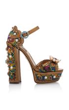 Dolce & Gabbana Bejeweled Peep Toe Pumps