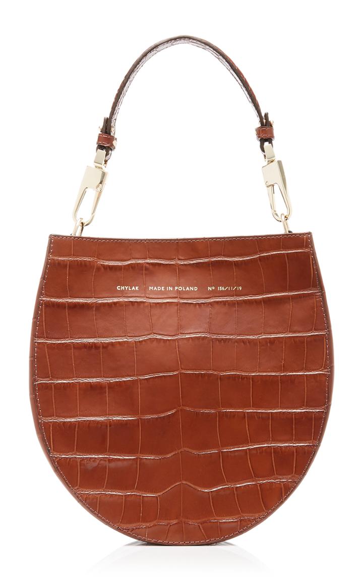 Chylak Horseshoe Croc-effect Leather Top Handle Bag