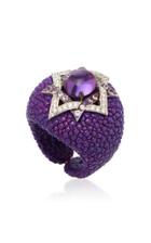 Fabio Salini Amethyst Cabochon And Leather Ring