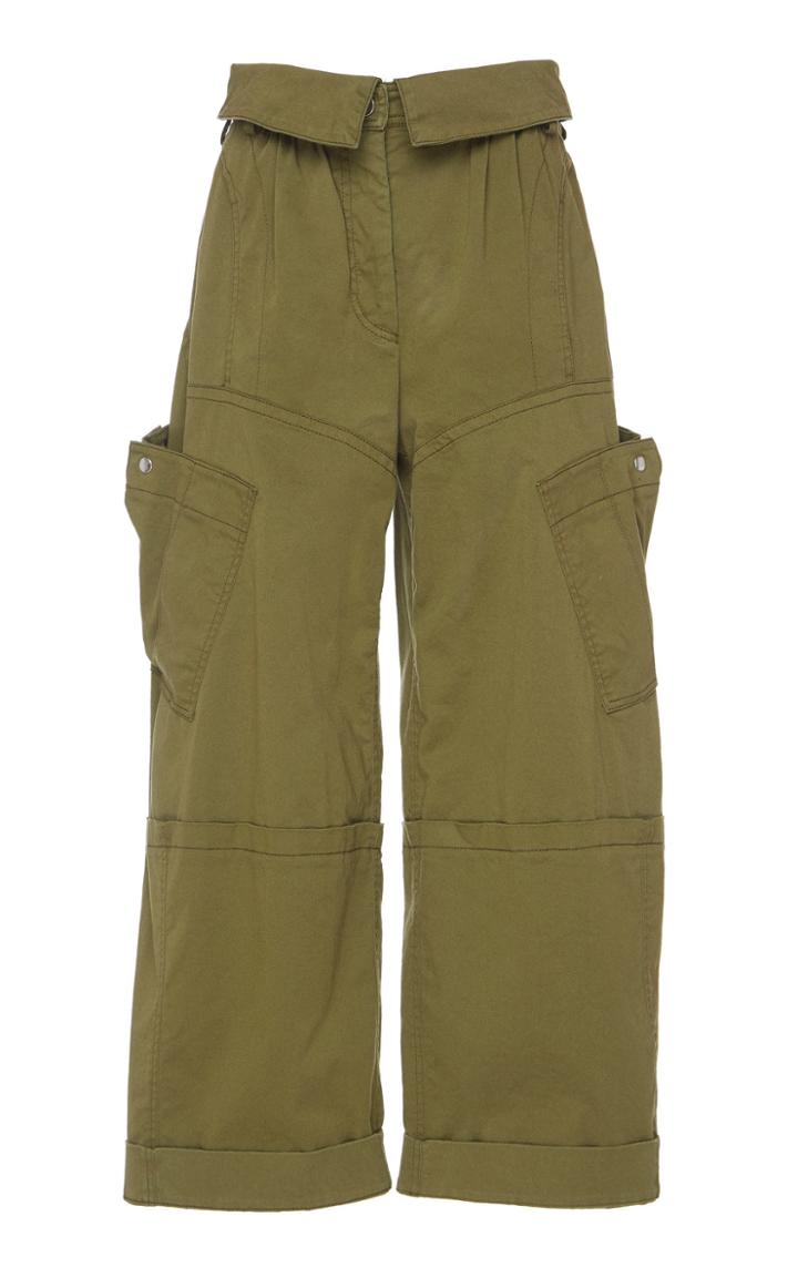 Alberta Ferretti Stretch Gabardine Cargo Trouser