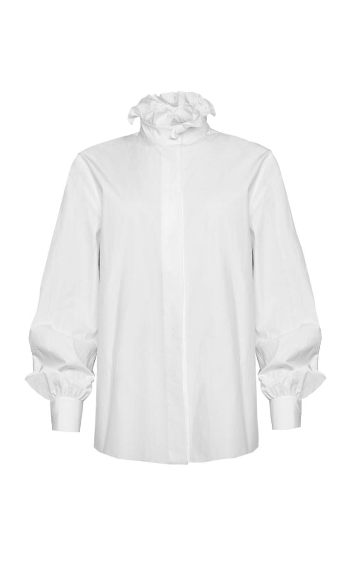 Alexandre Vauthier Ruffled Neckline Cotton Blouse