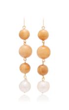 Sophie Monet Lilith Gold-plated, Pine And Pearl Earrings