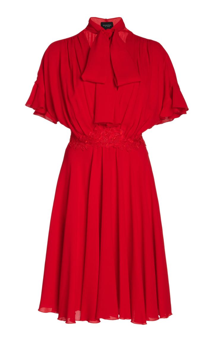 Moda Operandi Giambattista Valli Ruffled Crepe Tie-neck Midi Dress