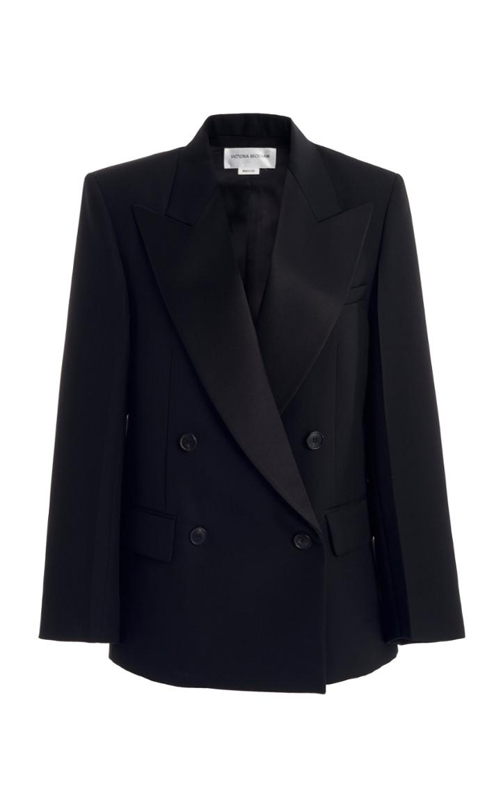 Moda Operandi Victoria Beckham Virgin Wool Double-breasted Tuxedo Jacket