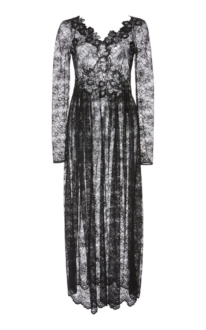 Paco Rabanne Sheer Lace Long Sleeved Dress