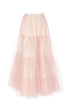 Loveshackfancy Etta Polka Dot Overlay Midi Skirt