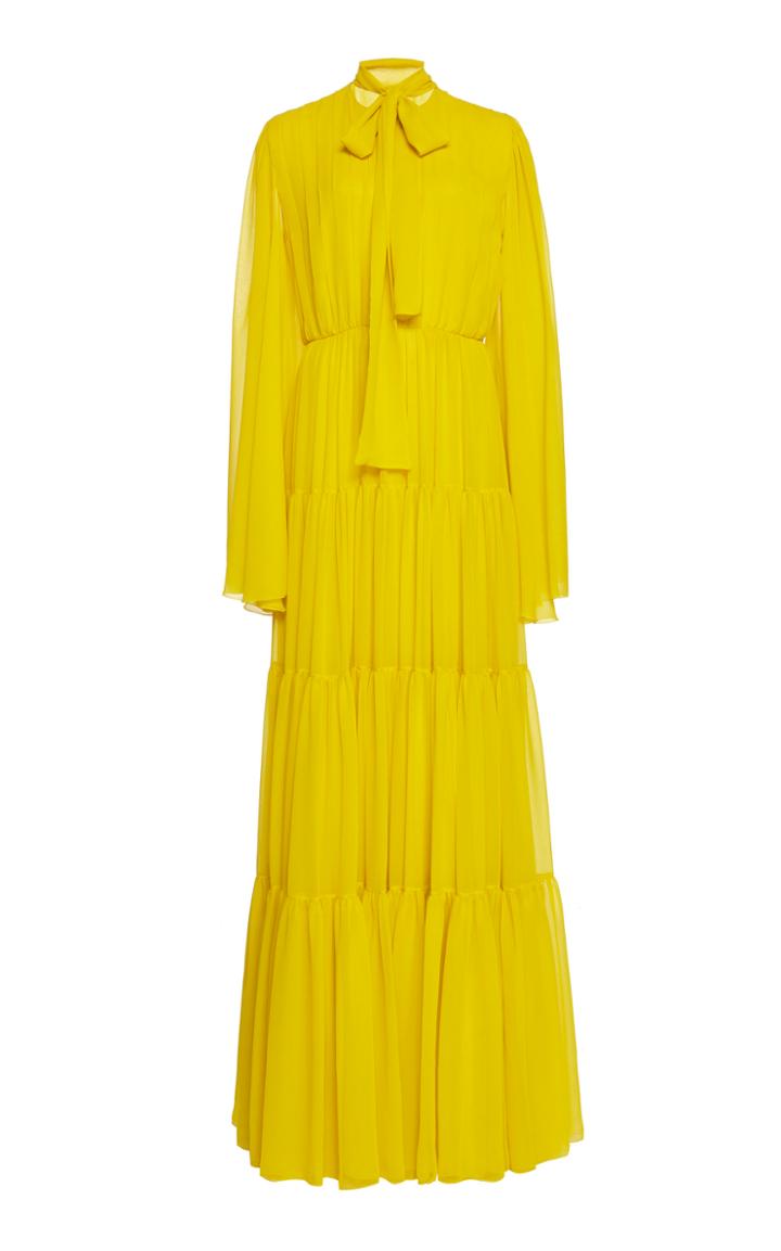 Giambattista Valli Pussy-bow Silk-chiffon Maxi Dress