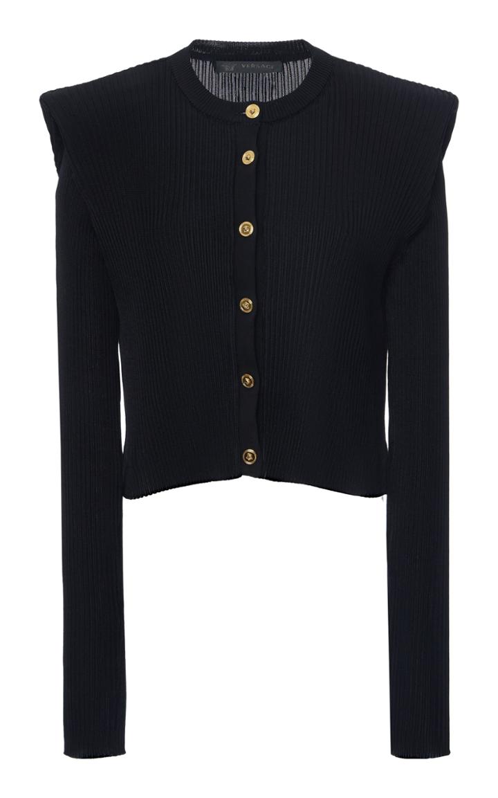 Versace Ribbed Long Sleeved Cardigan