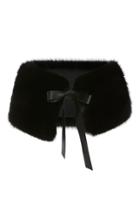 Elie Saab Leather And Fox Fur Stole