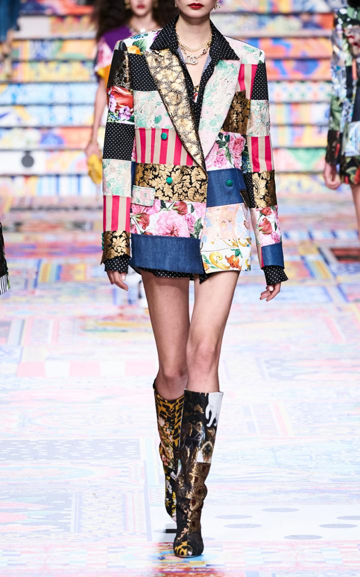Moda Operandi Dolce & Gabbana Patchwork Double-breasted Brocade Blazer