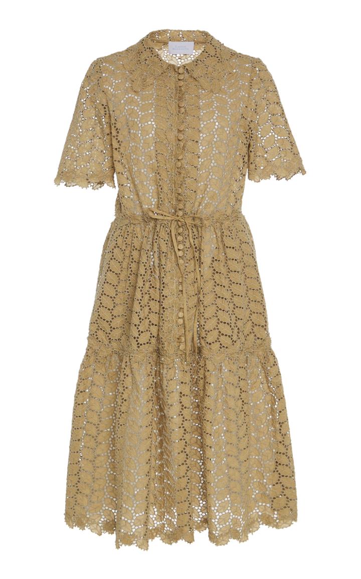 Luisa Beccaria Leaf Lace Shirt Dress