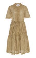 Luisa Beccaria Leaf Lace Shirt Dress