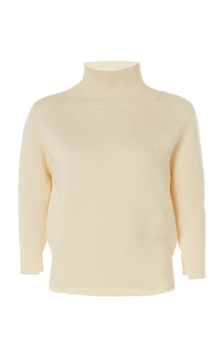 Moda Operandi White Story Lana Wool Cropped Sweater