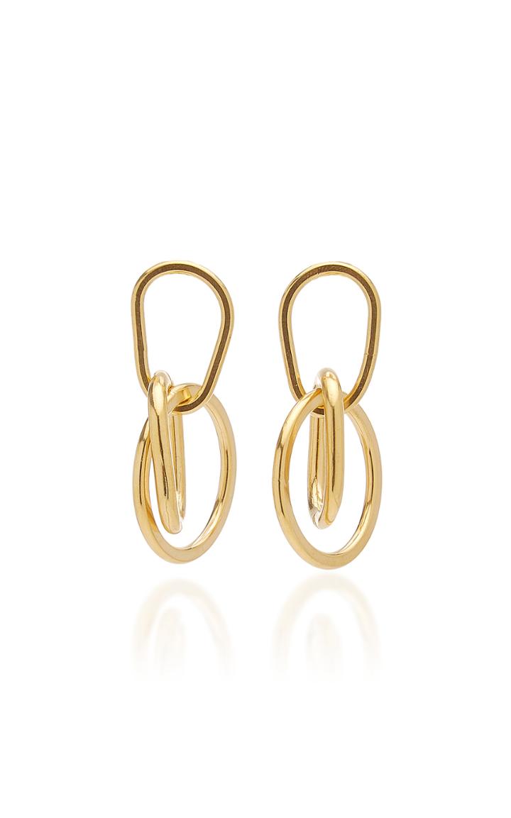 Annie Costello Brown Sidewalk 18k Gold Vermeil Earrings