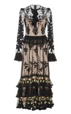 Moda Operandi Temperley London Florette Silk Embroidered Ruffled Dress Size: 6