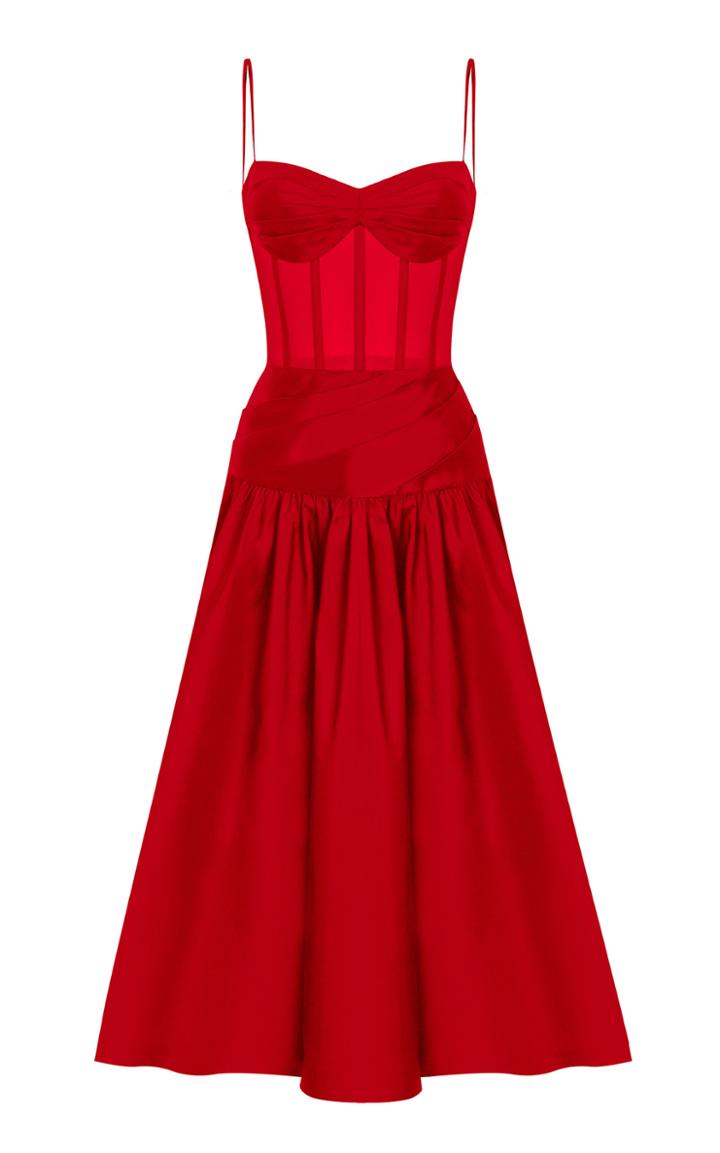 Moda Operandi Rasario Pleated Silk-blend Corset Dress Size: 38