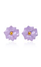 Sabbadini White Gold And Yellow Sapphire Flower Earrings