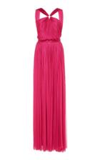 Maria Lucia Hohan Blossom Metallic Tulle Halter Gown