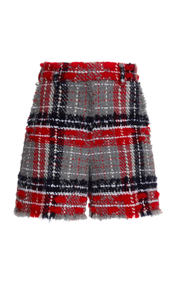Thom Browne High-rise Plaid Tweed Shorts