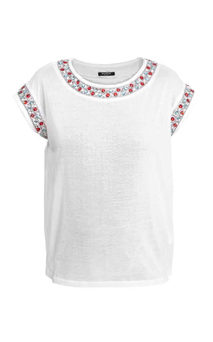 Balmain Jeweled Cotton T-shirt