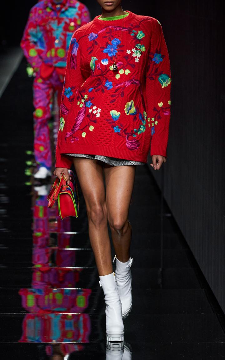 Moda Operandi Versace Jacquard Wool Top