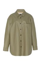 Moda Operandi Apparis Evelyn Vegan Leather Oversized Shirt Size: Xs