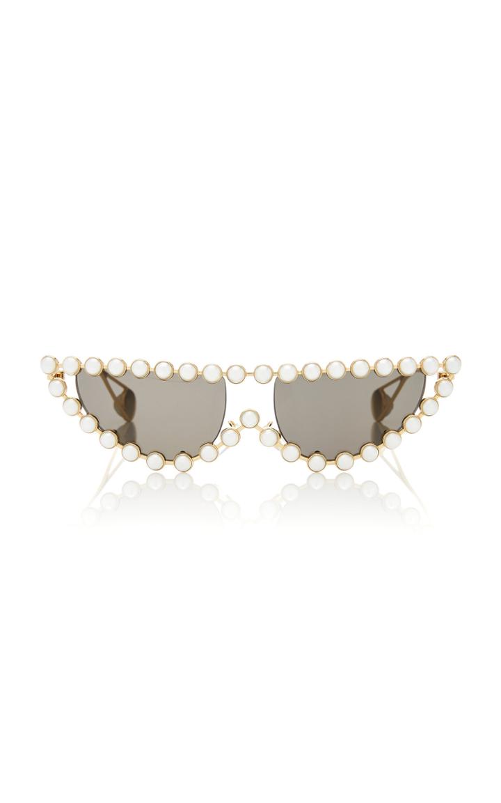 Gucci Sunglasses Faux Pearl-embellished Cat-eye Sunglasses