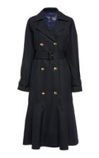 Tibi Flare Belted Cotton Trench Coat