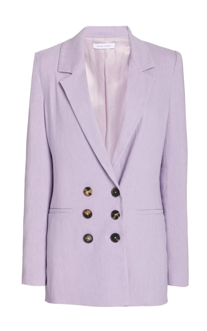 Moda Operandi Rachel Gilbert Mason Double-breasted Linen-blend Blazer