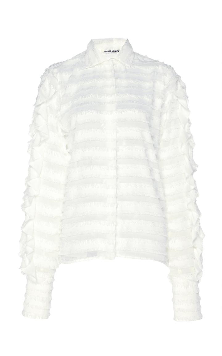 Anas Jourden Confetti Ruffled Lace Button-down Shirt