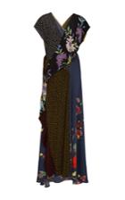 Diane Von Furstenberg Multi Print Draped Dress