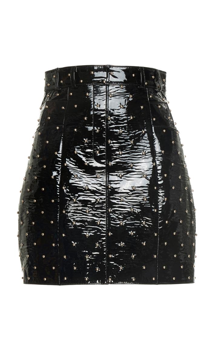 Balmain Studded Patent Leather Skirt
