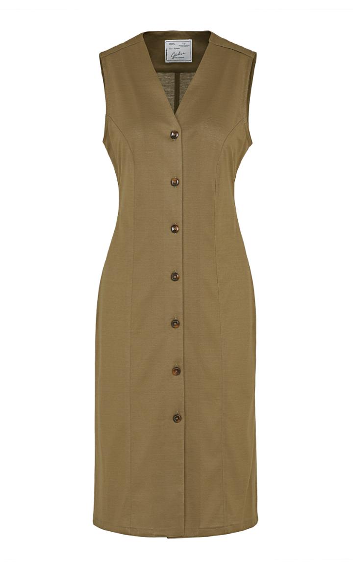 Moda Operandi Giuliva Heritage The Cotton Mayda Leather Belted Dress