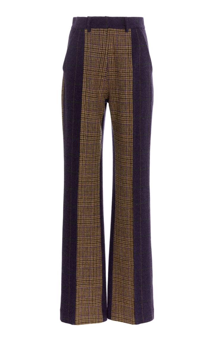 Dice Kayek Wool Mixed Print Flared Trousers