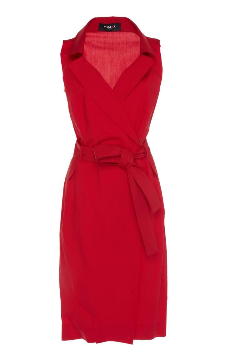Paule Ka Cotton Poplin Stretch Vest Dress