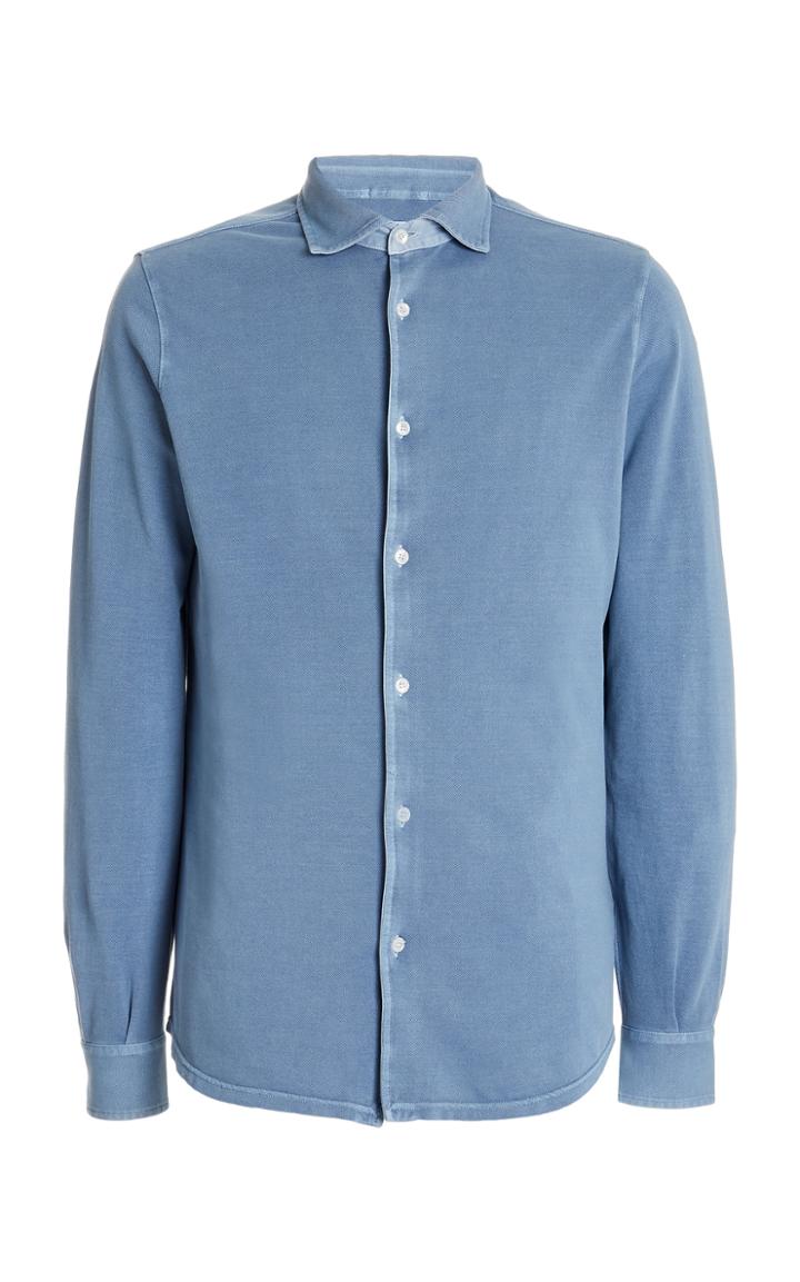 Fedeli Steve Cotton-pique Button-down Shirt