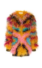Prabal Gurung Karaj Raglan Oversized Feather Jacket
