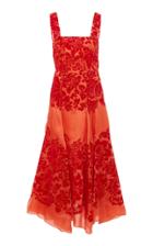 Rosie Assoulin Flocked Floral Silk And Velvet Midi Dress
