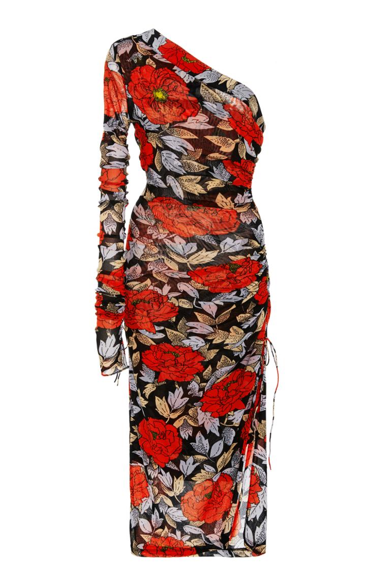 Diane Von Furstenberg One Shoulder Ruched Dress