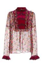 Anna Sui Apples And Cherries Chiffon Top