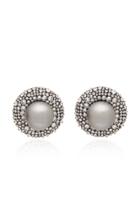 Lauren X Khoo Rhodium-plated 18k White Gold Pearl And Diamond Earrings