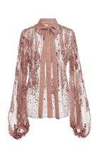 Elie Saab Sequin Embroidered Pussy Bow Blouse