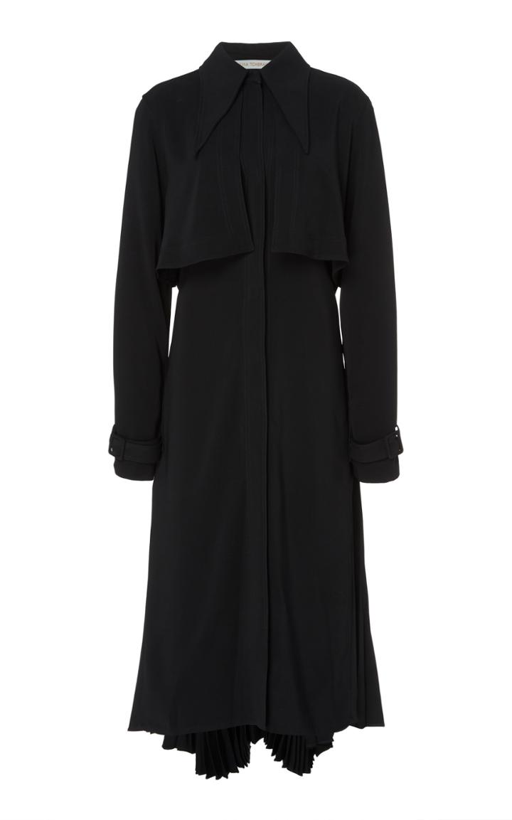Silvia Tcherassi Pleated Gerarda Gabardine Trench Coat