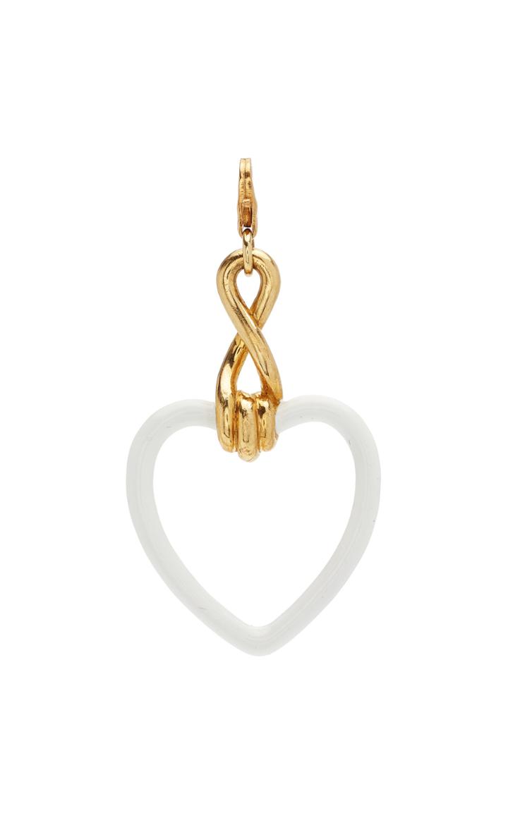 Moda Operandi Bea Bongiasca 9k Yellow Gold White Enamel Heart Charm