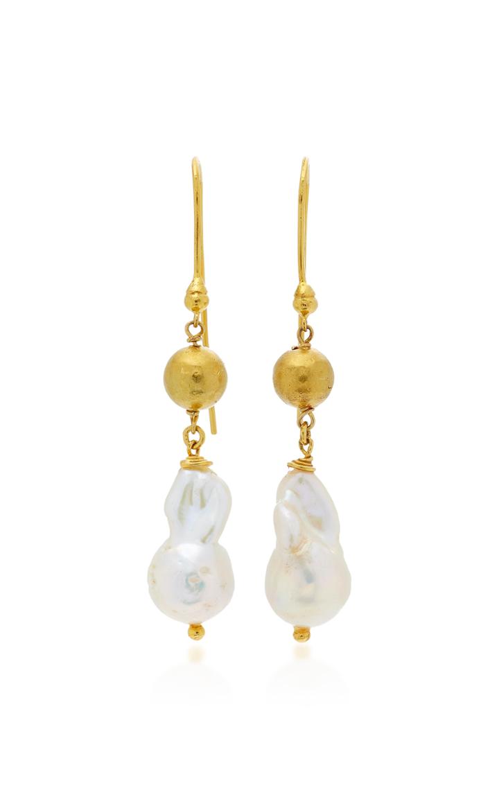 Ranjana Khan Small Dangle Pearl Earrings