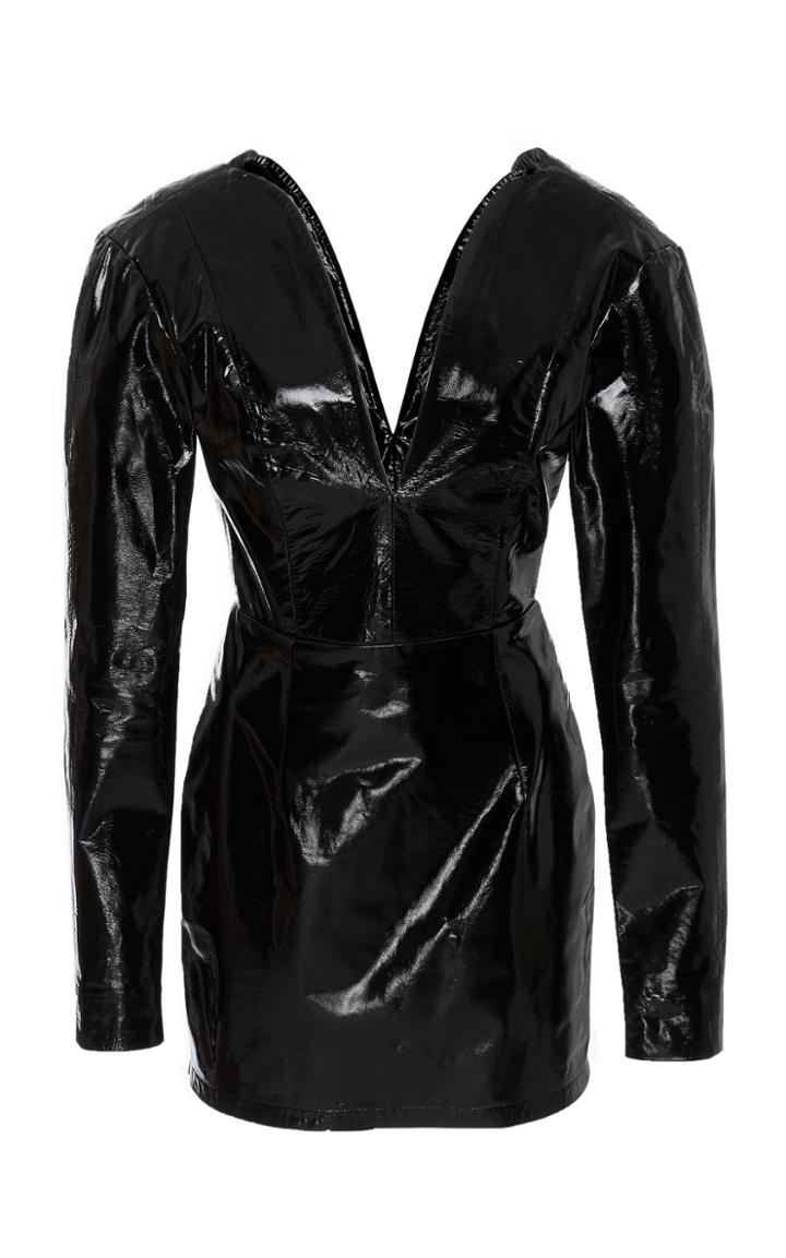 Zeynep Aray Mini Heart Leather Dress