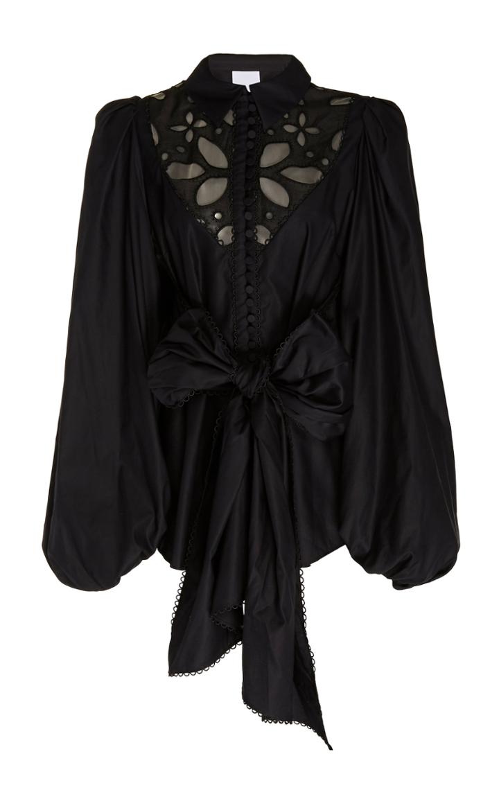 Acler Vicount Cotton Eyelet Bow Shirt
