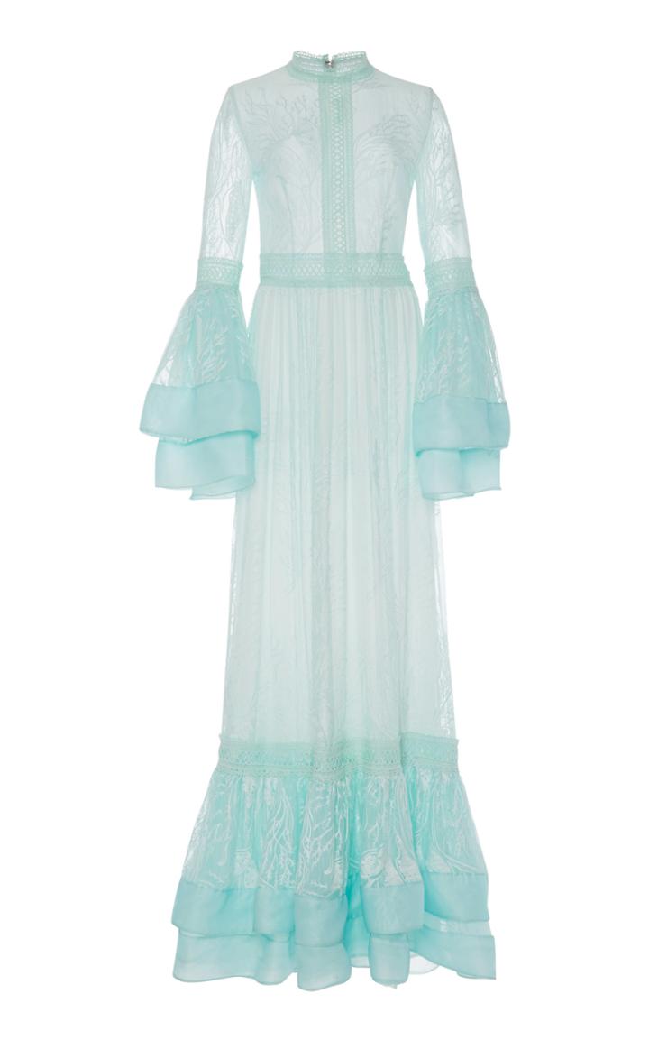 Costarellos Embroidered Chiffon Dress