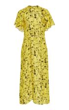 Jonathan Cohen Fluted Sleeve Silk Dress