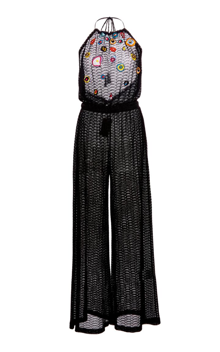 Missoni Mare Patch Embroidered Halter Jumpsuit